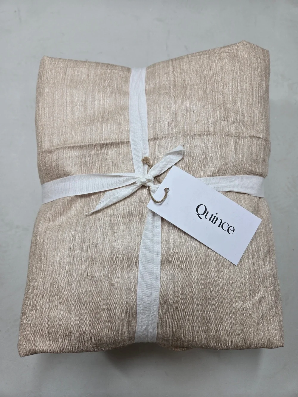 NWT QUINCE Set Of 2 48x96 Raw Silk Curtains Sand 9071